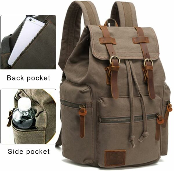 High Capacity Canvas Vintage Backpack, 12 17 Inch Laptop 6